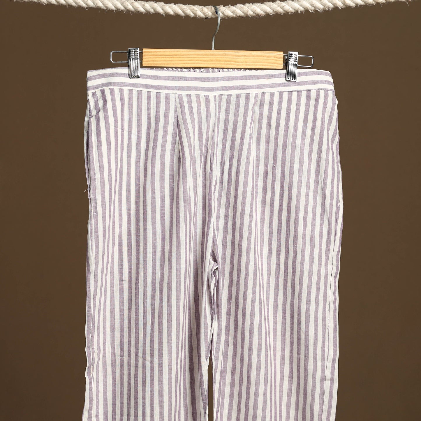 Purple - cotton jacquard weave palazzo 10 - handcrafted