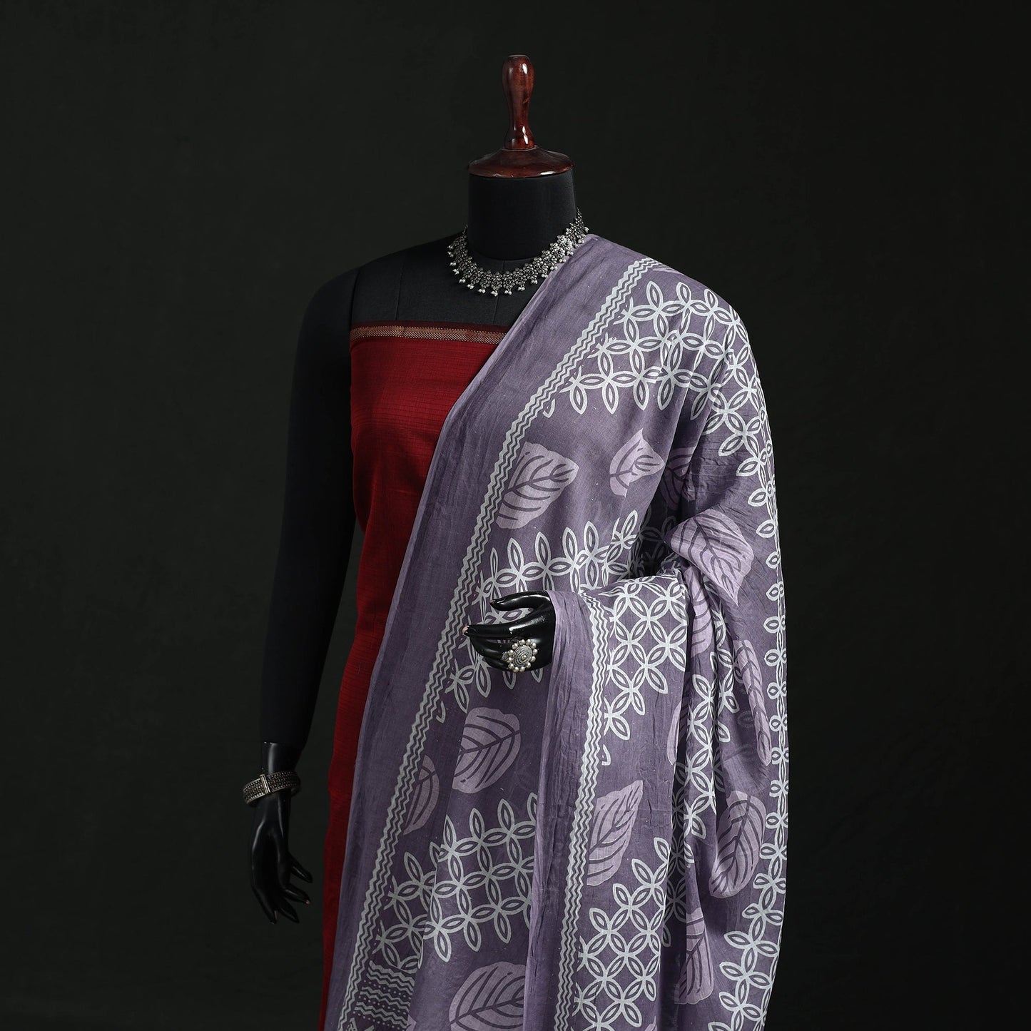 Cotton jaipur printed dupatta 74 - handcrafted