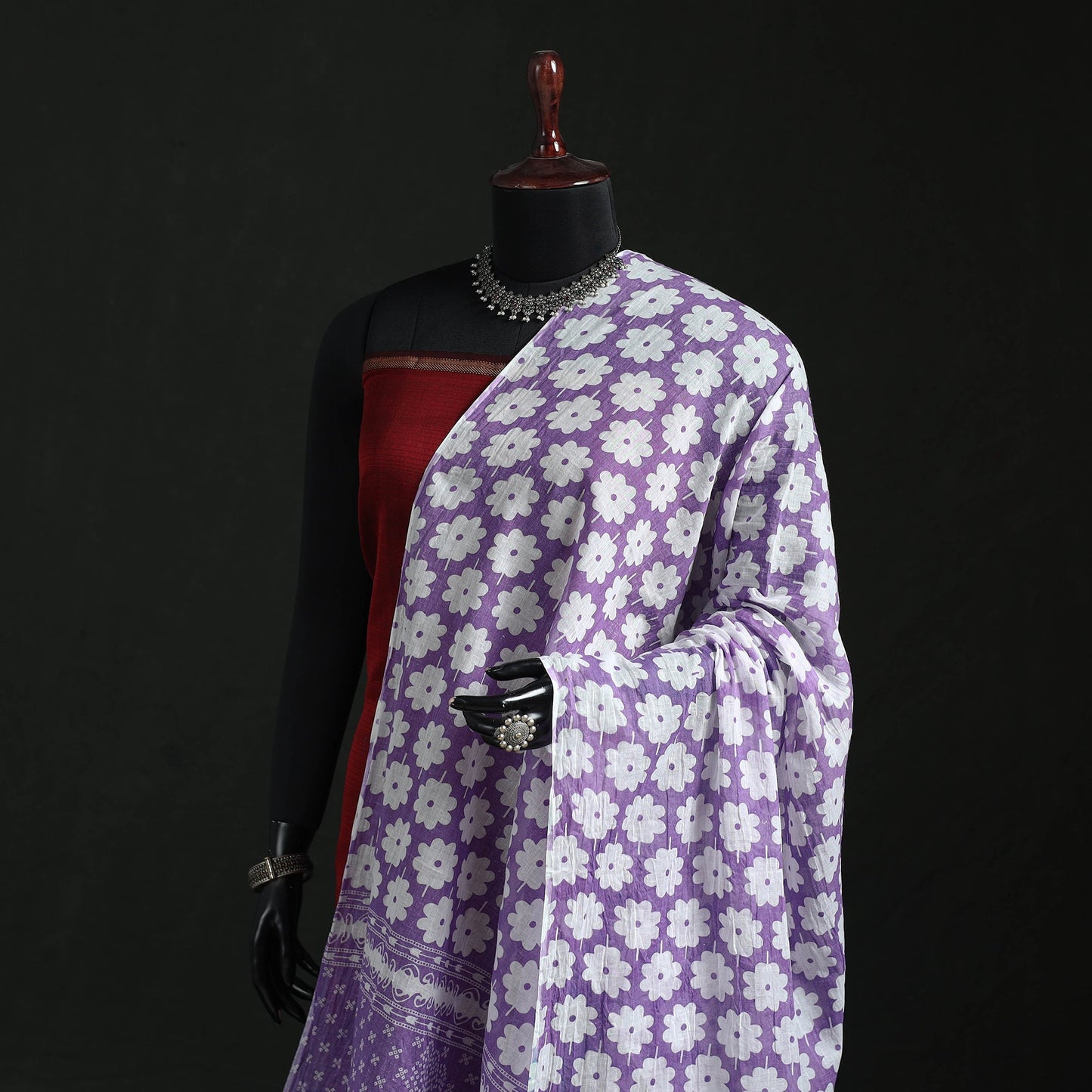 Cotton jaipur printed dupatta 90 - handcrafted