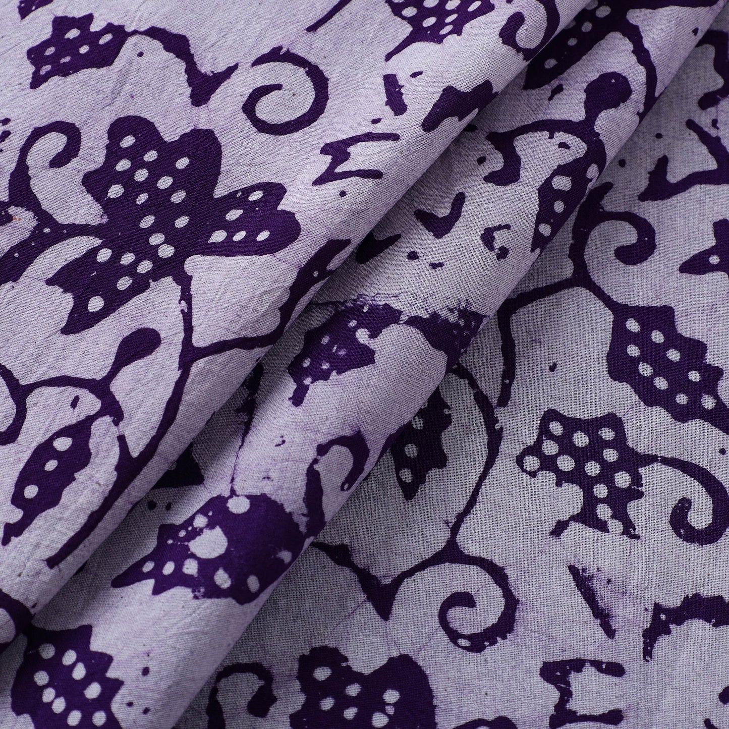  Purple Cotton Kutch Batik Print Fabric 