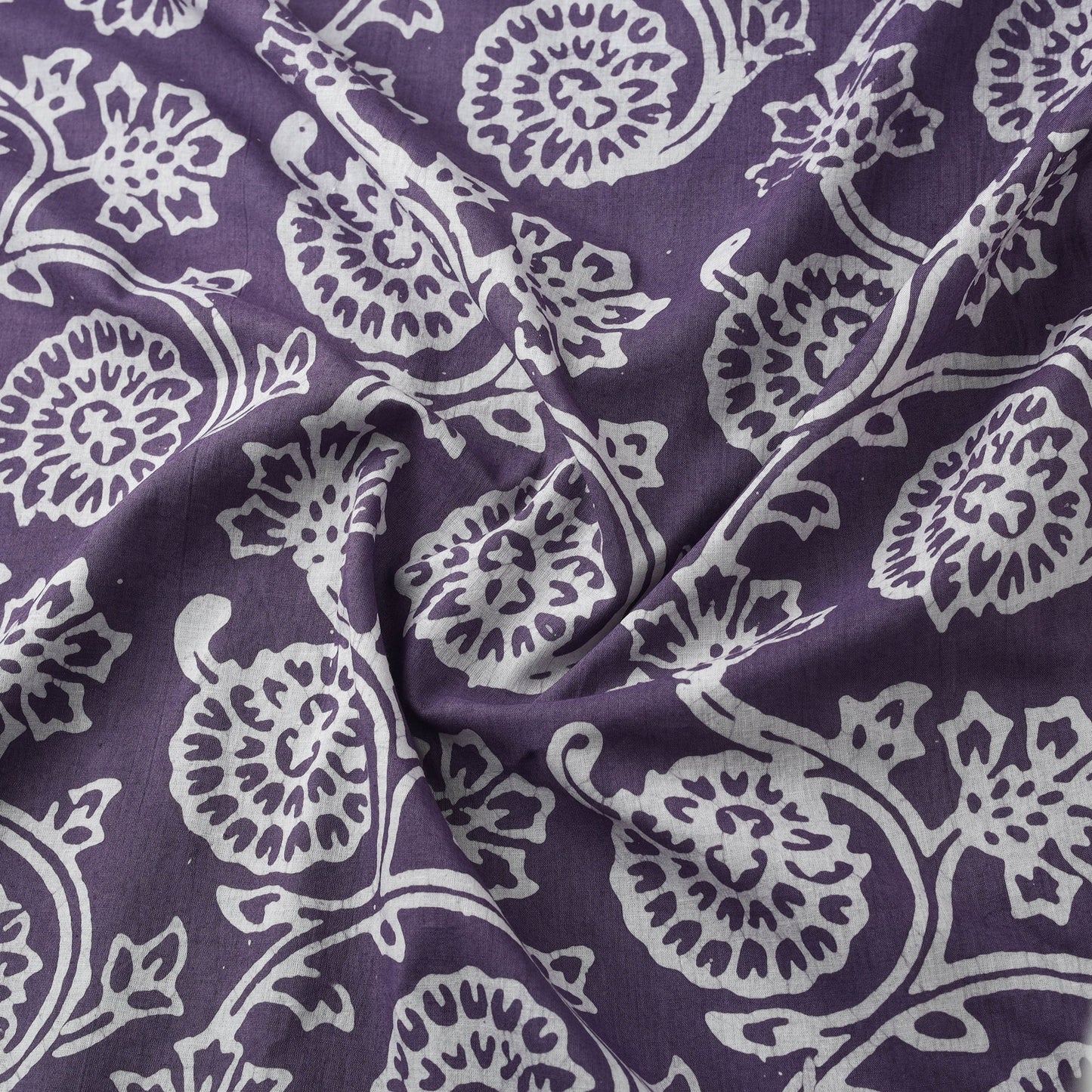 Cotton kutch hand block batik print fabric 21 - handcrafted