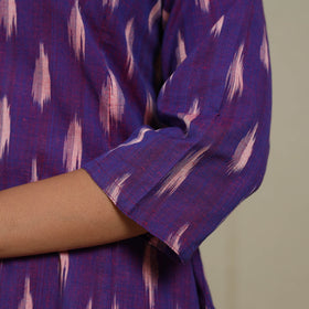 Purple - cotton a-line pochampally ikat kurta 13