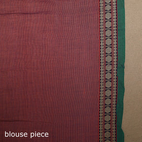 Purple - cotton plain saree with thread border 33