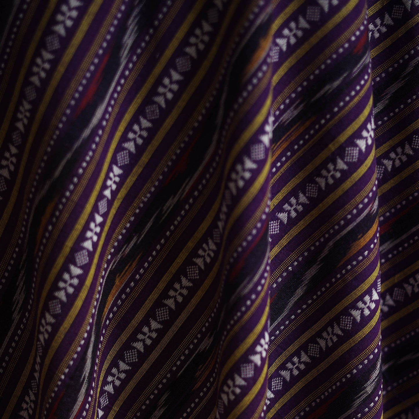 Cotton pochampally dabi ikat fabric 03 - handcrafted