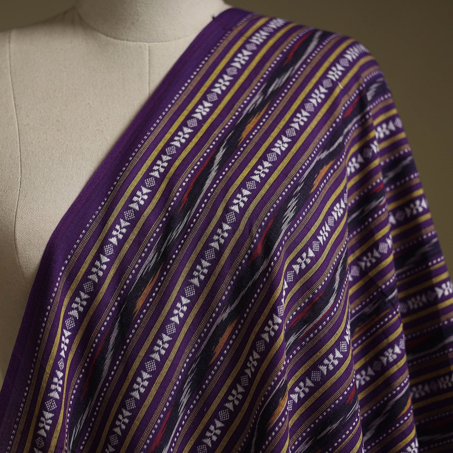 Cotton pochampally dabi ikat fabric 03 - handcrafted