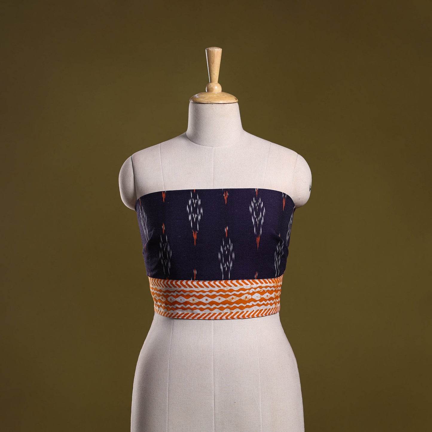 Cotton pochampally ikat blouse piece 30 - handcrafted