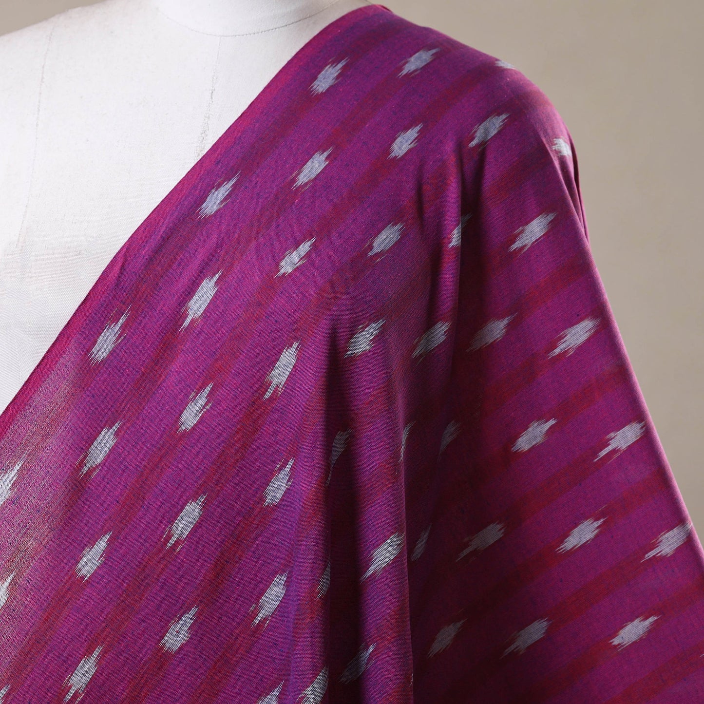 Purple - cotton pochampally ikat fabric 04 - handcrafted