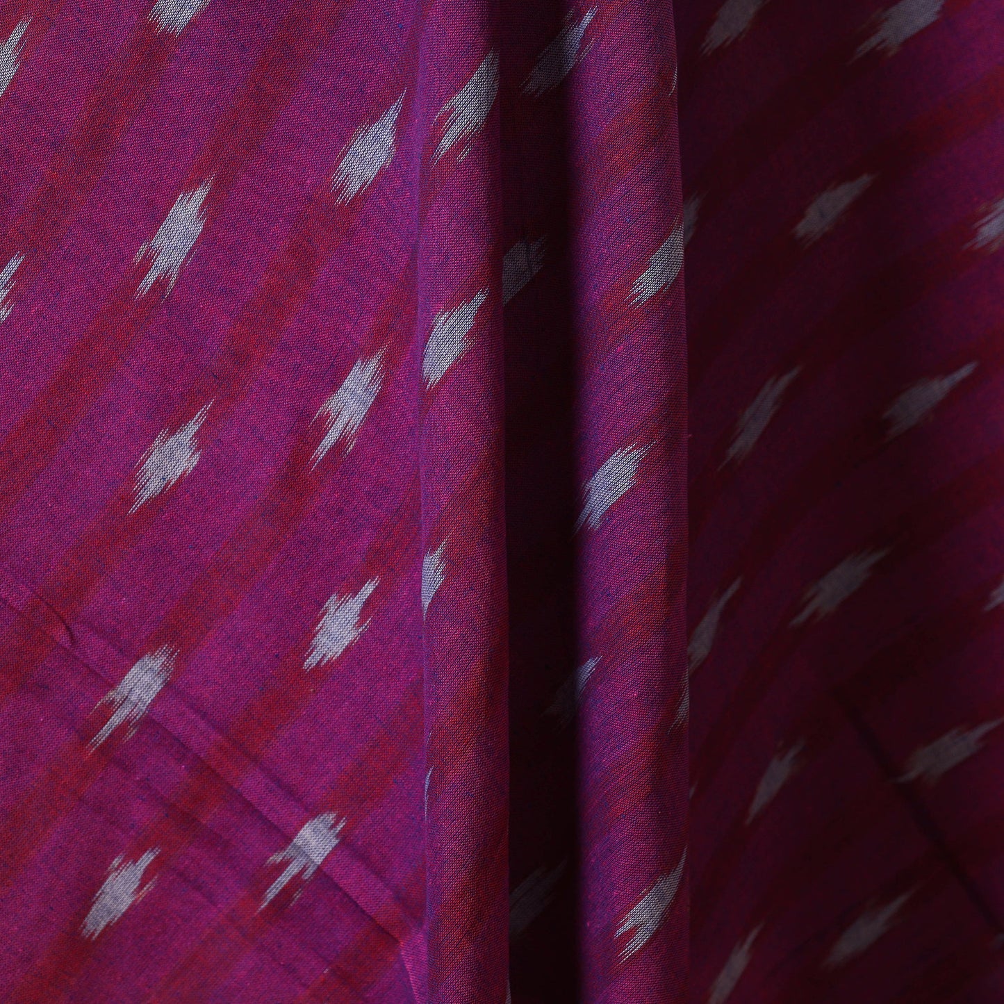 Purple - cotton pochampally ikat fabric 04 - handcrafted