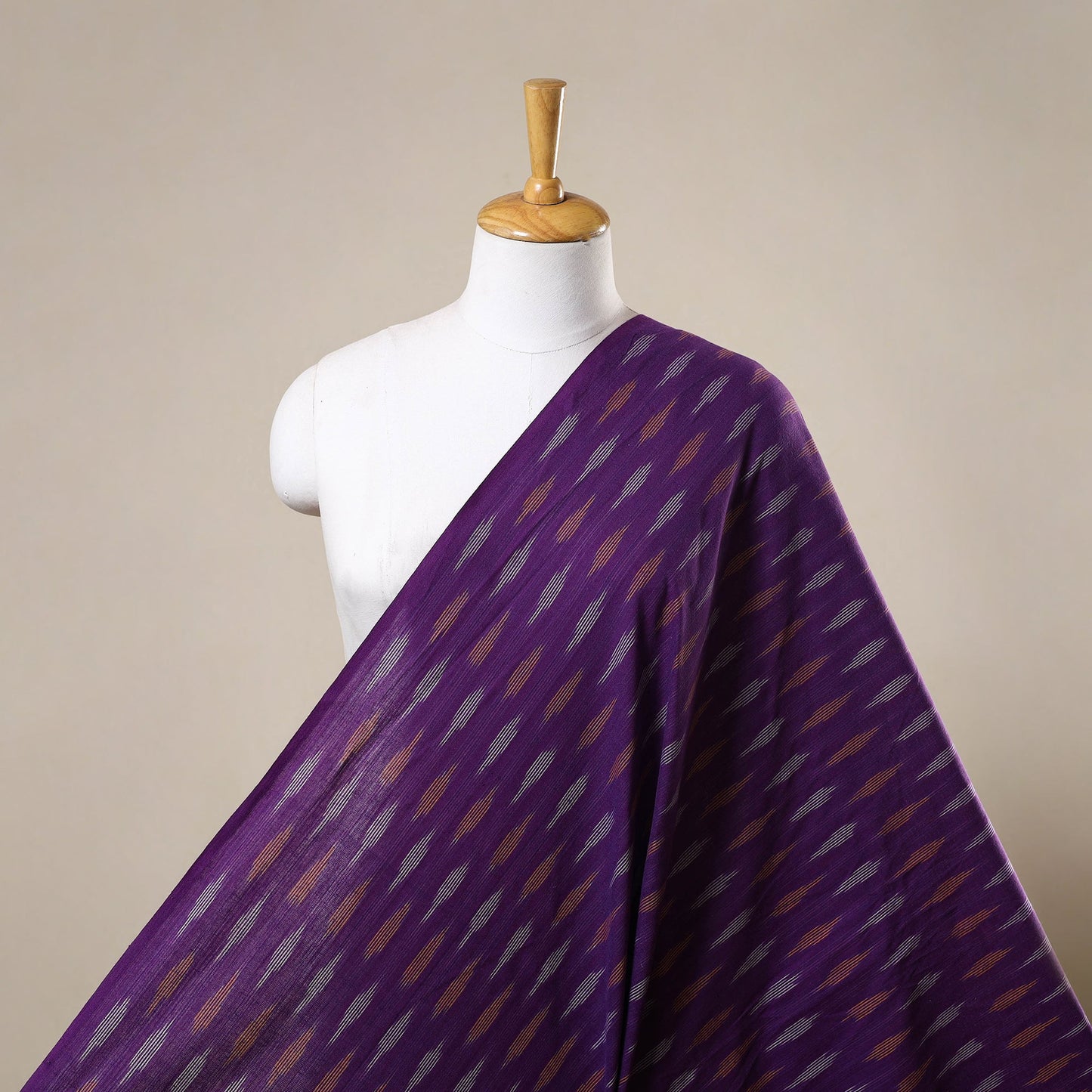 Purple Cotton Pochampally Ikat Fabric
