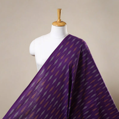 Purple Cotton Pochampally Ikat Fabric