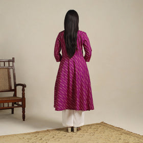 Purple Cotton Pochampally Ikat Kurta Set (Set of 2)