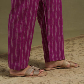 Purple Cotton Pochampally Ikat Night Suit Set