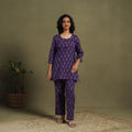 Purple - cotton pochampally ikat night suit set 03