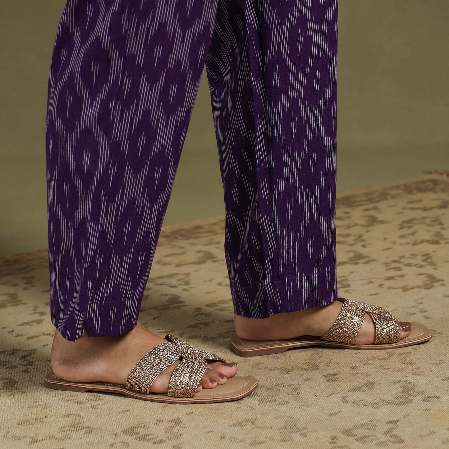 Purple - cotton pochampally ikat night suit set 03