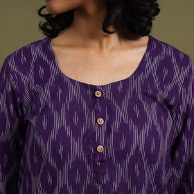 Purple - cotton pochampally ikat night suit set 03