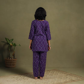 Purple Cotton Pochampally Ikat Night Suit Set