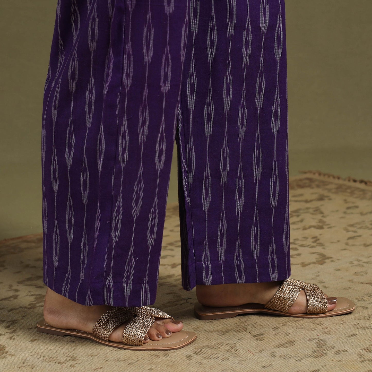 Purple Cotton Pochampally Ikat Night Suit Set