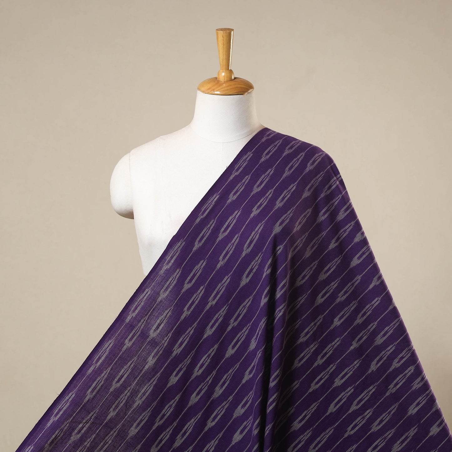 Purple Handloom Cotton Pochampally Weave Ikat Fabric