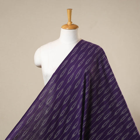 Purple Handloom Cotton Pochampally Weave Ikat Fabric