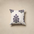 Cotton sanganeri cushion cover (16 x 16 in) 76 - handcrafted