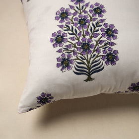 Cotton sanganeri cushion cover (16 x 16 in) 76 - handcrafted