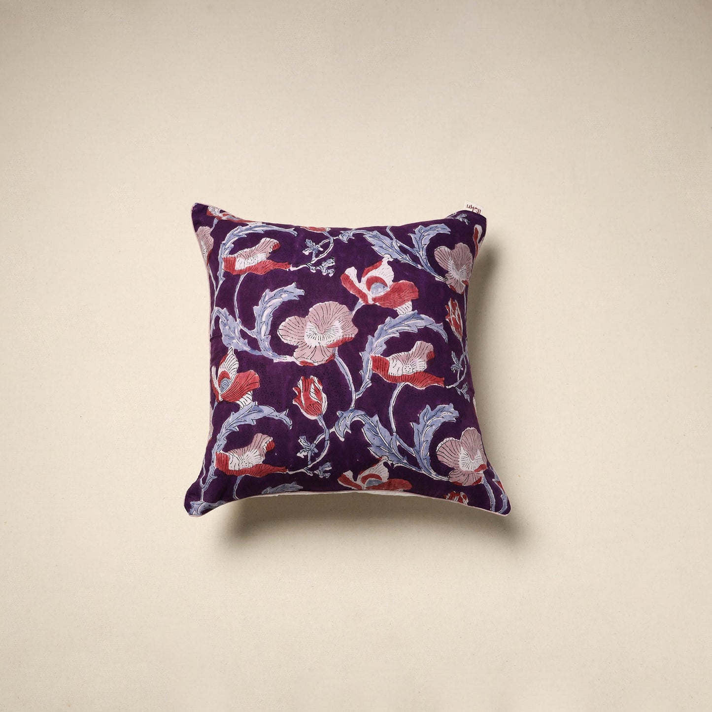 Cotton sanganeri cushion cover 39 - handcrafted