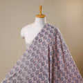 Purple Block Print Cotton Sanganeri Fabric