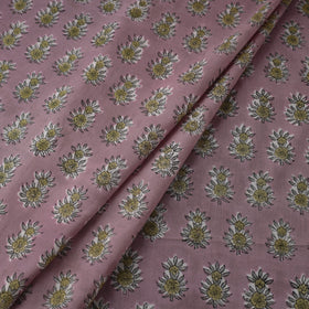 Purple Block Print Cotton Sanganeri Fabric
