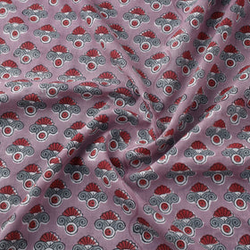 Purple Block Print Cotton Sanganeri Fabric
