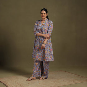 Purple Cotton Sanganeri Block Print Co-Ord Set