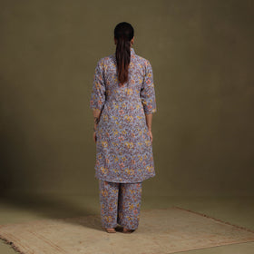 Purple Cotton Sanganeri Block Print Co-Ord Set