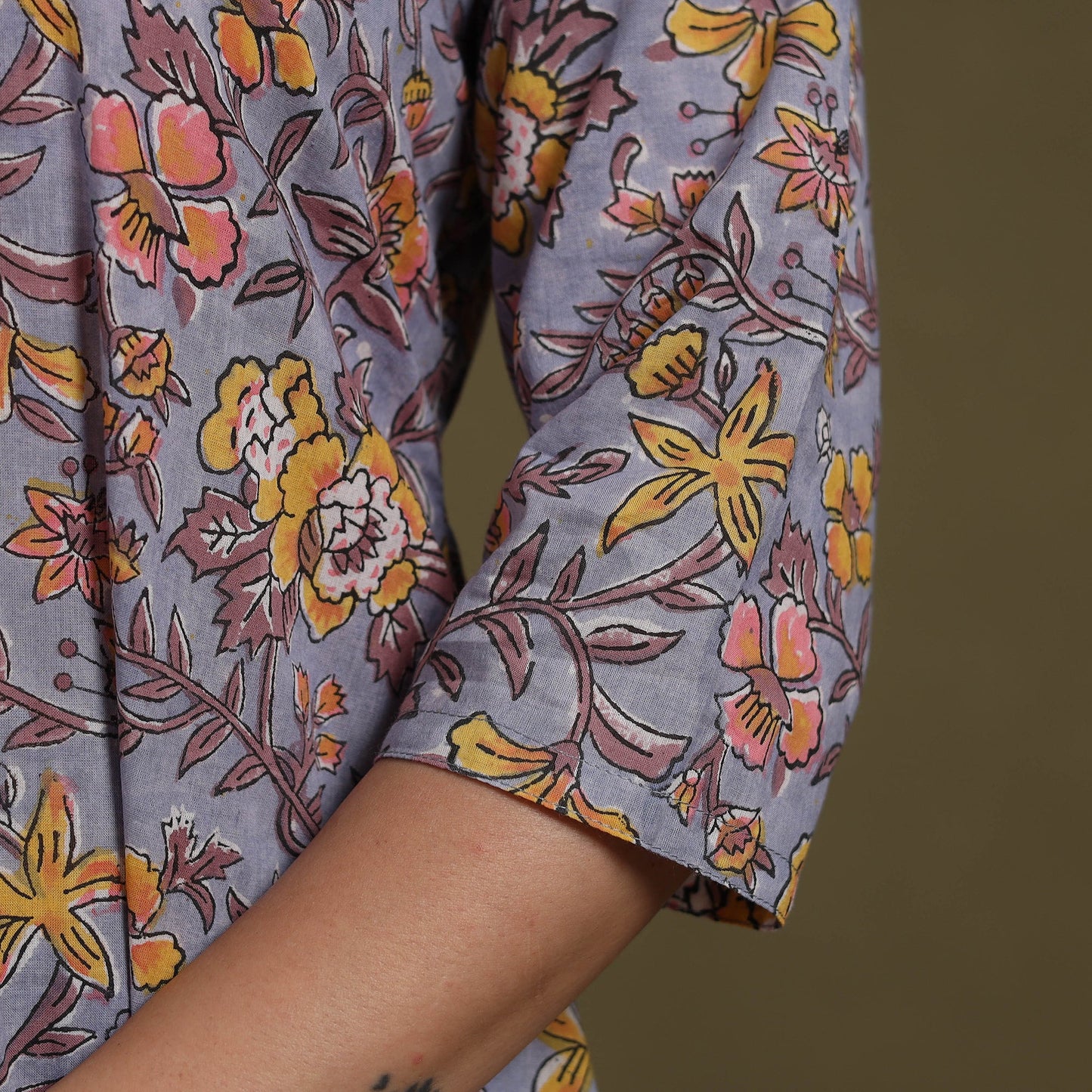 Purple Cotton Sanganeri Block Print Co-Ord Set