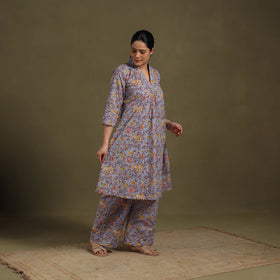Purple Cotton Sanganeri Block Print Co-Ord Set