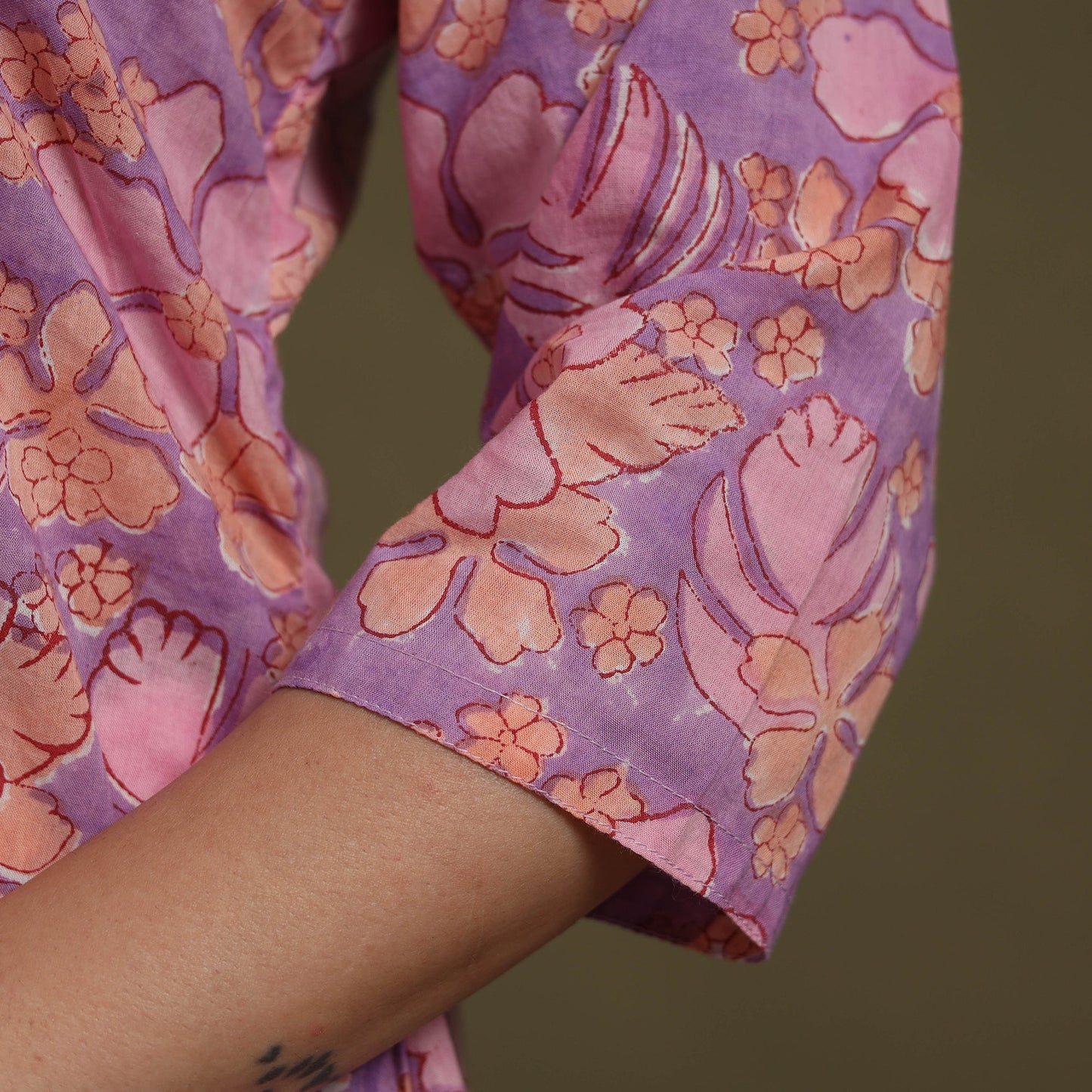 Purple Cotton Sanganeri Block Print Co-Ord Set