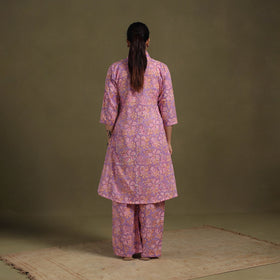 Purple Cotton Sanganeri Block Print Co-Ord Set