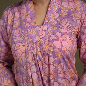 Purple Cotton Sanganeri Block Print Co-Ord Set