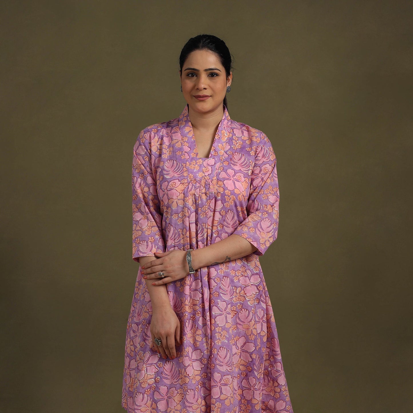 Purple Cotton Sanganeri Block Print Co-Ord Set