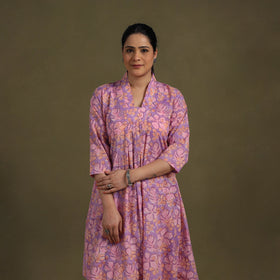 Purple Cotton Sanganeri Block Print Co-Ord Set