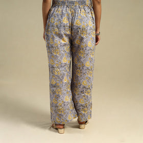 Purple Block Print Cotton Sanganeri Palazzo 