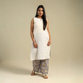 Purple Block Print Cotton Sanganeri Palazzo 