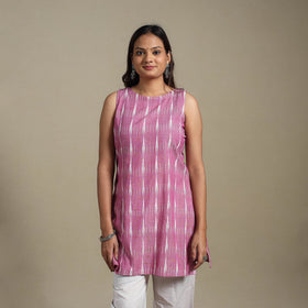 Purple - cotton short pochampally ikat kurta 11
