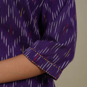 Purple - cotton short pochampally ikat kurta