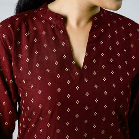 Buy Cotton Straight Jacquard Kurta for Women