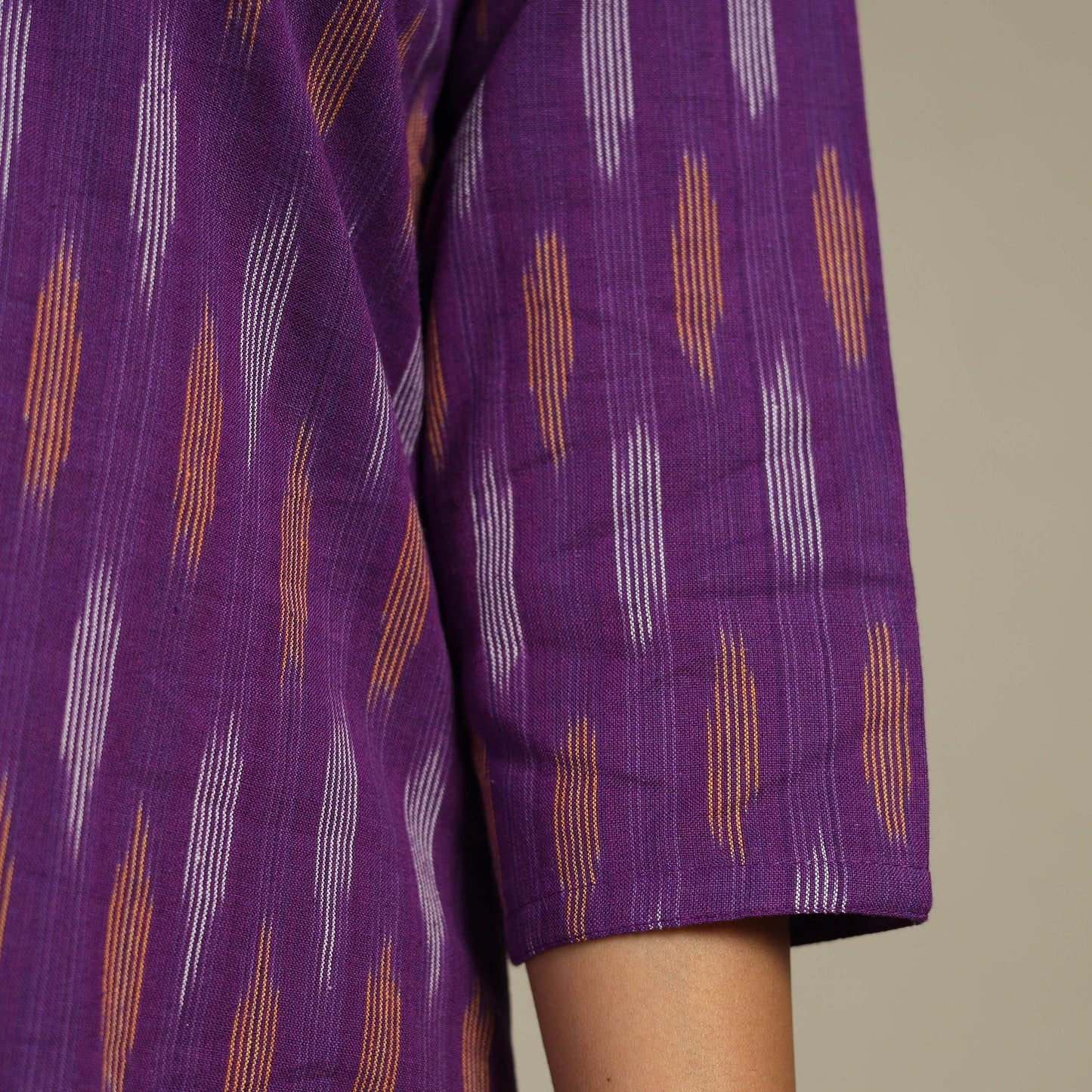 Purple Cotton Straight Pochampally Ikat Kurta