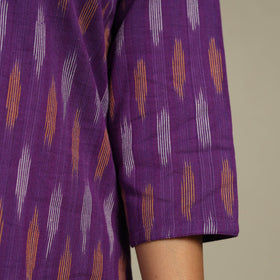 Purple Cotton Straight Pochampally Ikat Kurta