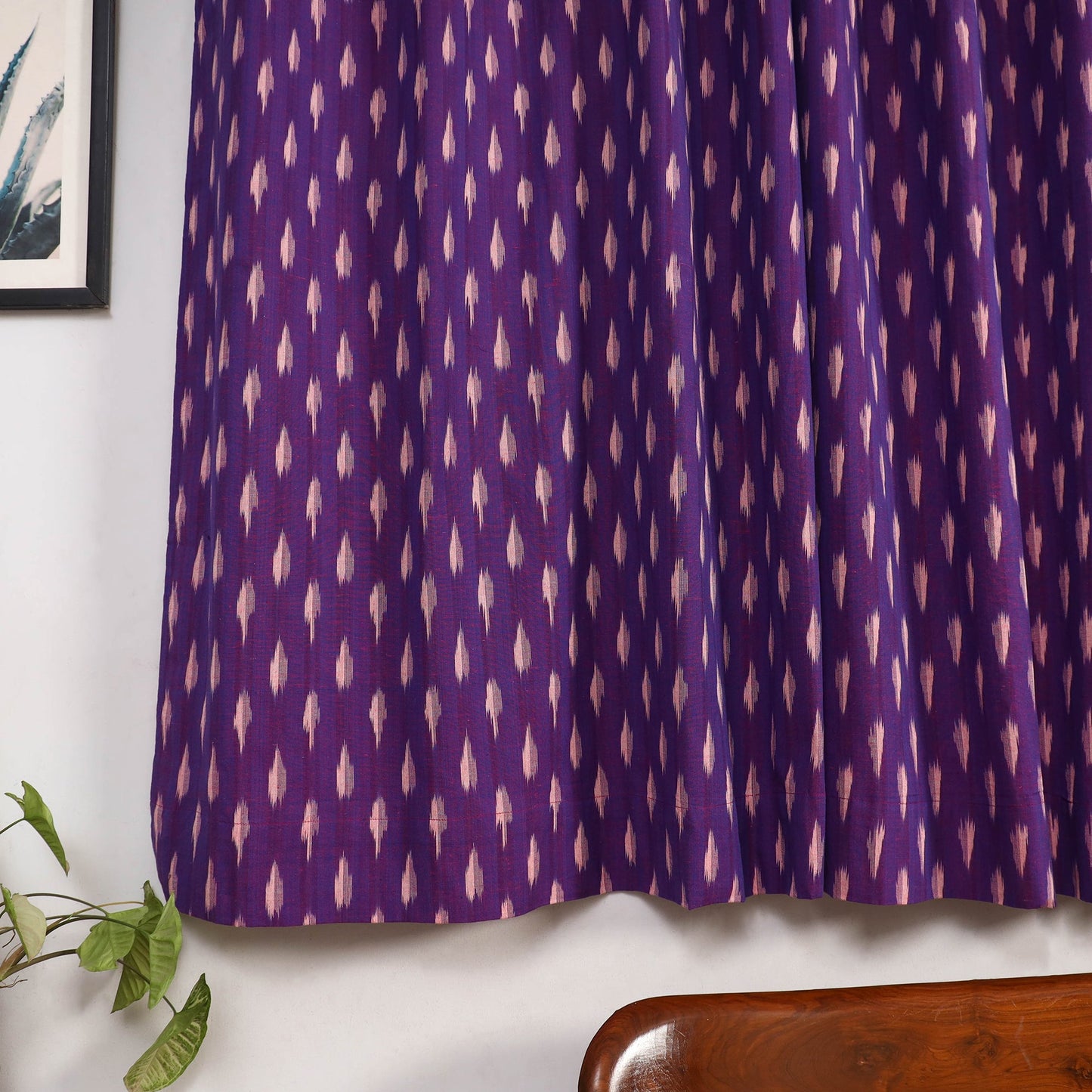 Purple - cotton window pochampally ikat curtain (5 x 3