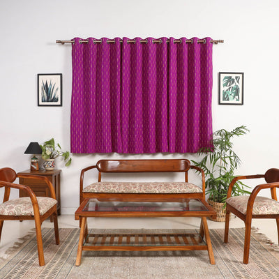 Purple - cotton window pochampally ikat curtain (5 x 3