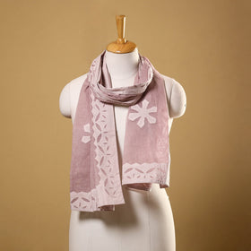  Cut Work Cotton Purple Barmer Applique Stole