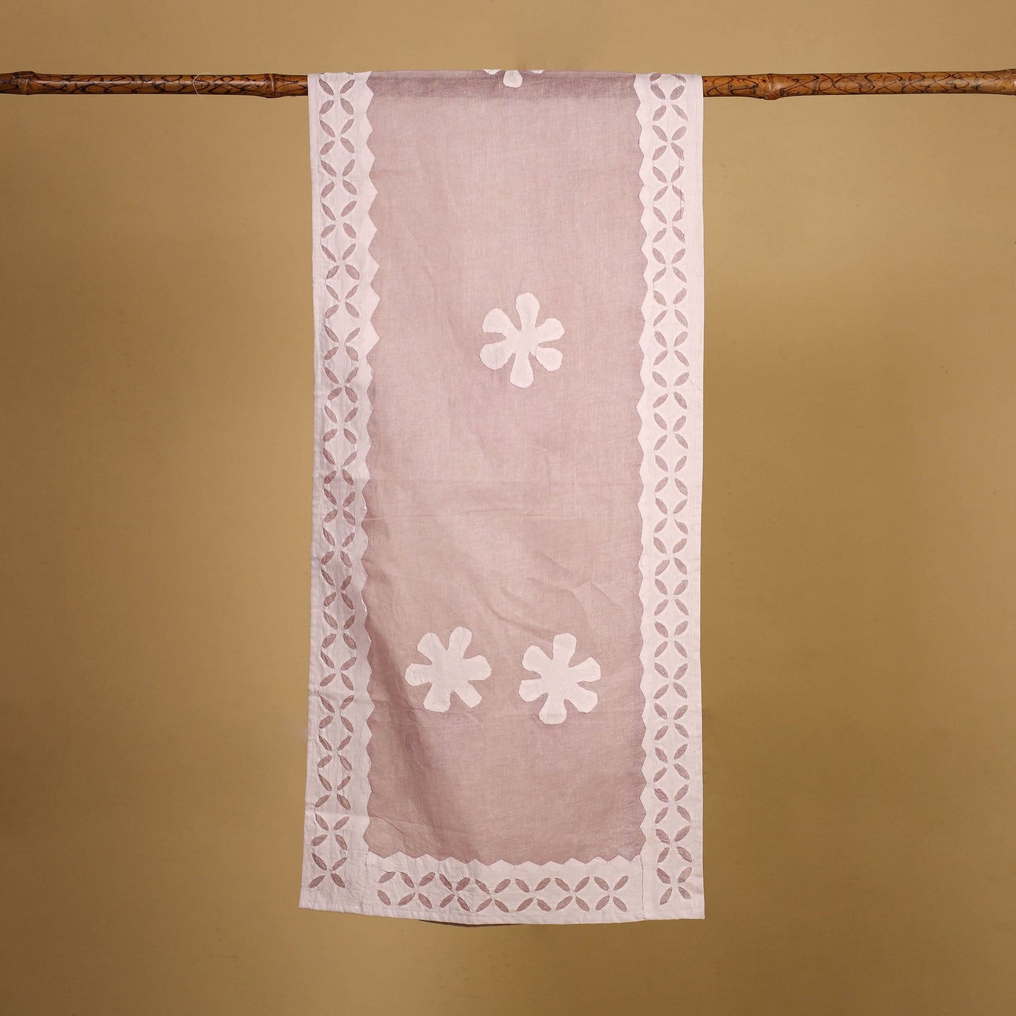 Cut Work Cotton Purple Barmer Applique Stole