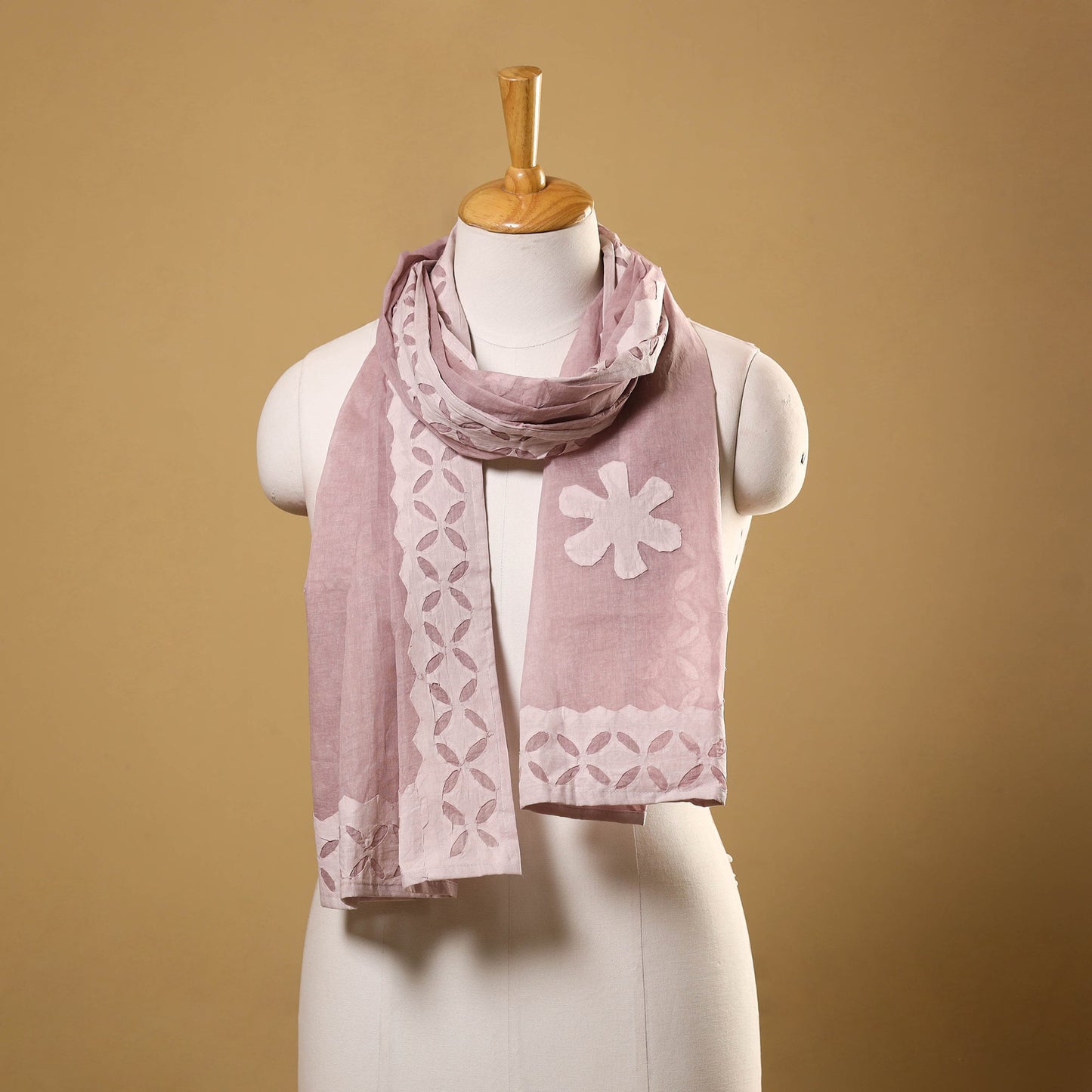 Cut Work Cotton Purple Barmer Applique Stole